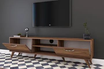 Virkesbo Tv bänk med Förvaring 180 cm - Valnöt / Brun / Rustik - Products - Möbler - TV- & Mediamöbler - TV bänk & mediabänk