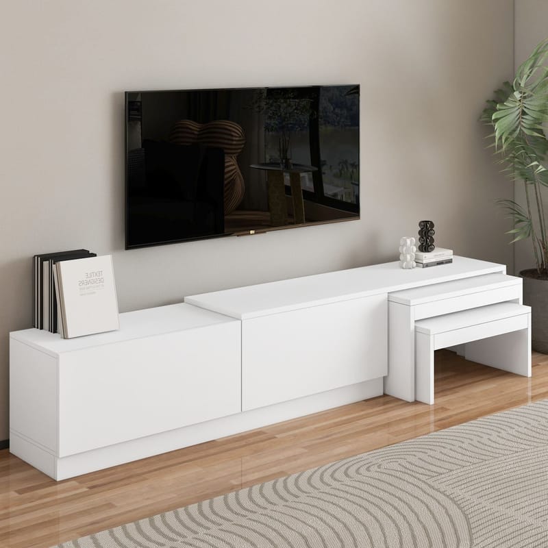 Zalven TV-bänk 180x36x30 cm - vit - Products - Möbler - TV- & Mediamöbler - TV bänk & mediabänk