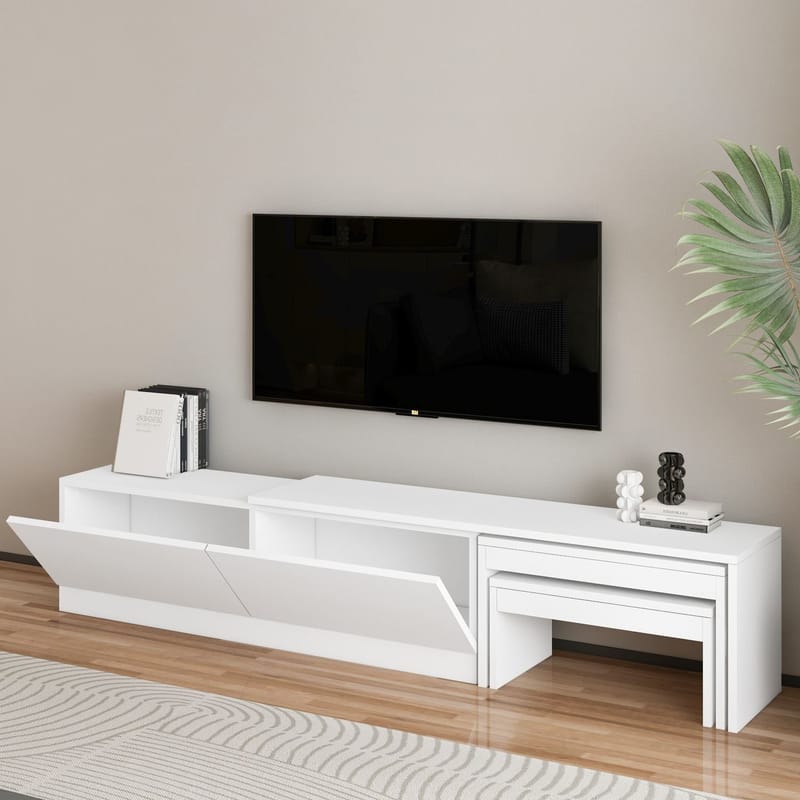 Zalven TV-bänk 180x36x30 cm - vit - Products - Möbler - TV- & Mediamöbler - TV bänk & mediabänk