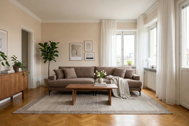 Menard Premium 5-sits Djup Soffa i Tyg - Brun - Products - Möbler - Soffa