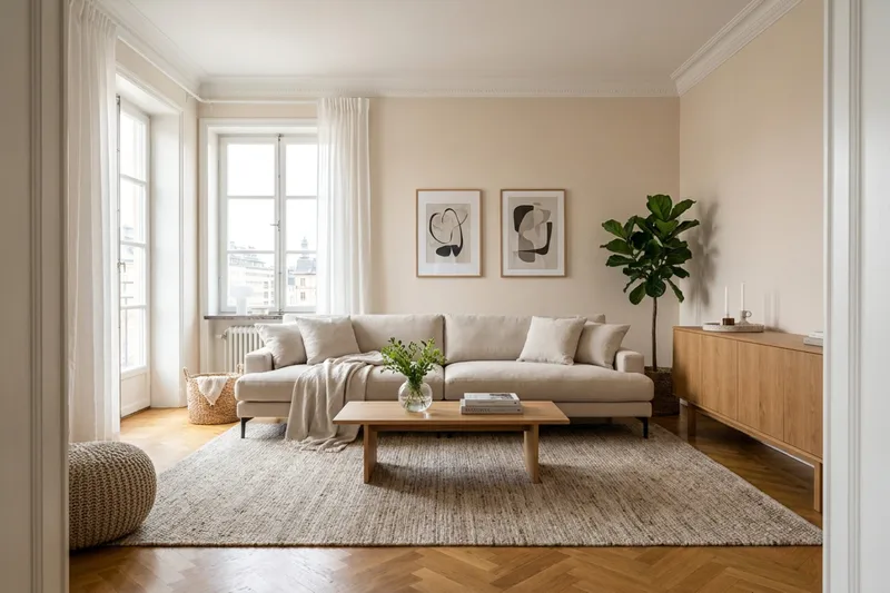 Menard Premium 5-sits Djup Soffa i Tyg - Beige - Products - Möbler - Soffa