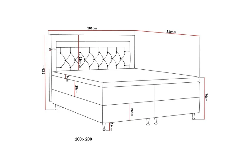 Alessia Komplett Sängpaket med Förvaring LED-belysning 160x200 cm - Biege - Products - Möbler - Säng - Säng med förvaring