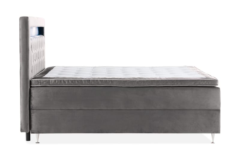 Alessia Komplett Sängpaket med Förvaring LED-belysning 160x200 cm - Mörkgrå - Products - Möbler - Säng - Säng med förvaring