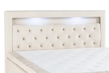 Alessia Komplett Sängpaket med Förvaring LED-belysning 180x200 cm - Beige - Products - Möbler - Säng - Säng med förvaring
