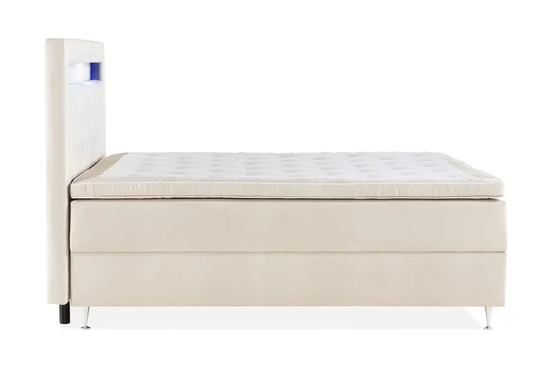 Alessia Komplett Sängpaket med Förvaring LED-belysning 180x200 cm - Beige - Products - Möbler - Säng - Säng med förvaring
