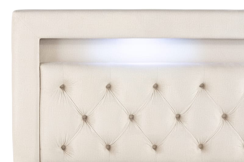 Alessia Komplett Sängpaket med Förvaring LED-belysning 180x200 cm - Beige - Products - Möbler - Säng - Säng med förvaring