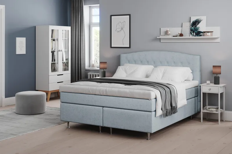 Belda Kontinentalsäng 180x200Fast - Ljusblå - Products - Möbler - Säng - Kontinentalsäng