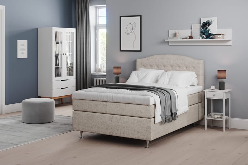 Belda Sängpaket 140x200 Fast - Beige - Products - Möbler - Säng - Kontinentalsäng