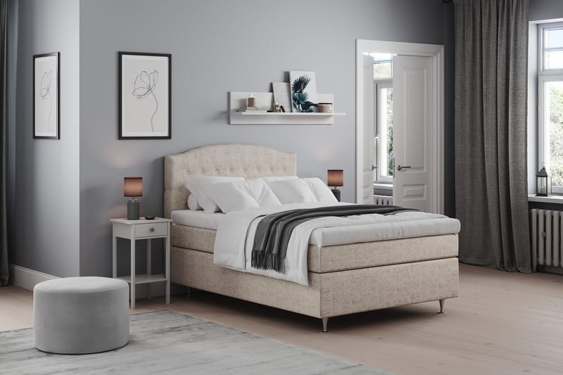 Belda Sängpaket 140x200 Fast - Beige - Products - Möbler - Säng - Kontinentalsäng