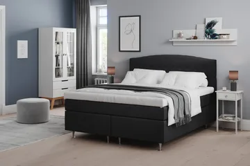Belda Sängpaket 160x200 Fast - Svart - Products - Möbler - Säng - Kontinentalsäng