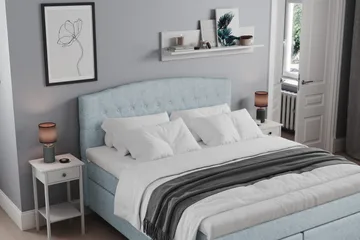Belda Sängpaket 160x200 Fast/Medium - Ljusblå - Products - Möbler - Säng - Kontinentalsäng