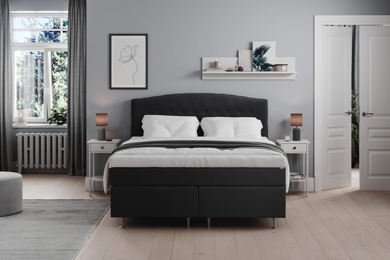 Belda Sängpaket 160x200 Medium - Svart - Products - Möbler - Säng - Kontinentalsäng