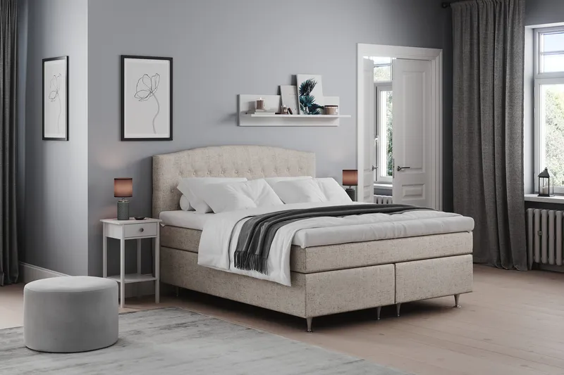 Belda Sängpaket 180x200 Fast/Medium - Beige - Products - Möbler - Säng - Kontinentalsäng