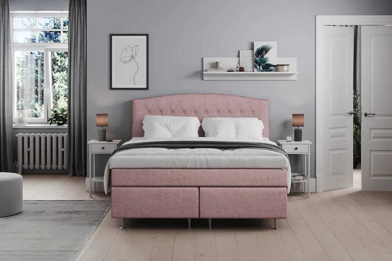 Belda Sängpaket 180x200 Medium - Rosa - Products - Möbler - Säng - Kontinentalsäng