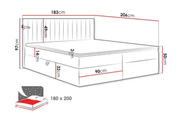 Calrosor Sängpaket Kontinentalsäng med Förvaring 180x200 cm - Svart - Products - Möbler - Säng - Komplett sängpaket
