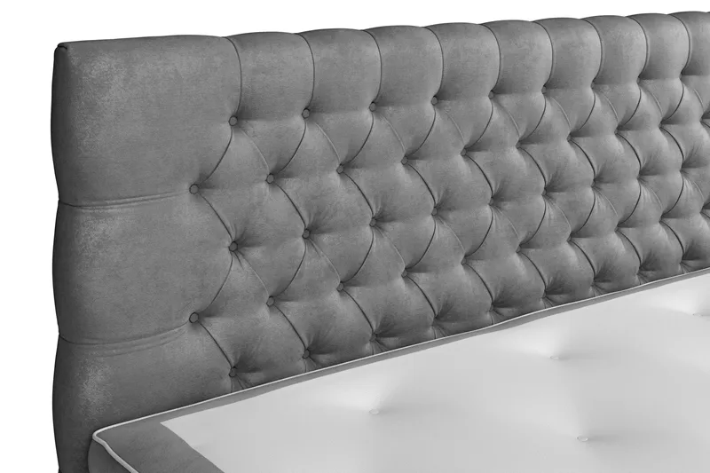 Celine Kontinentalsäng 210x210cm - Grå/Sammet - Products - Möbler - Säng - Kontinentalsäng