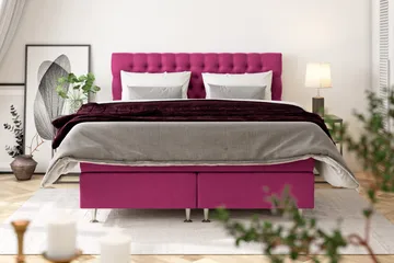Celine Sängpaket 120x200 cm - Rosa/Sammet - Products - Möbler - Säng - Kontinentalsäng