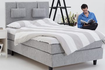 Charleston Kontinentalsäng 140x200 Fast Polyeterskum - Ljusgrå - Products - Möbler - Säng - Kontinentalsäng