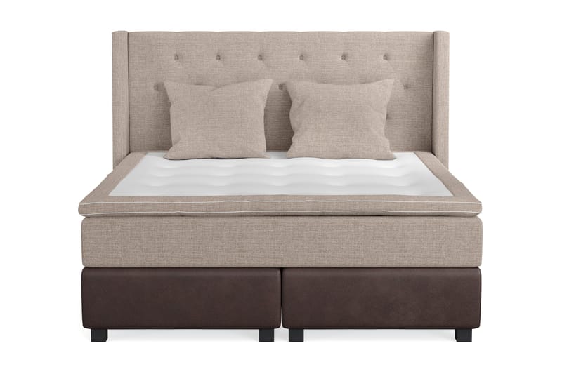 Cuba Sängpaket 160x200 med Två Beiga Kuddar - (+Fler val) Beige/Brun - Products - Möbler - Säng - Kontinentalsäng