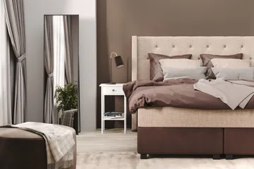 Cuba Sängpaket 160x200 med Två Bruna Två Beiga Kuddar - (+Fler val) Beige/Brun - Products - Möbler - Säng - Kontinentalsäng