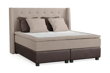Cuba Sängpaket 160x200 med Två Bruna Två Beiga Kuddar - (+Fler val) Beige/Brun - Products - Möbler - Säng - Kontinentalsäng