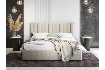 Derry Sängram 140x200 cm - Cream - Products - Möbler - Säng - Säng med förvaring