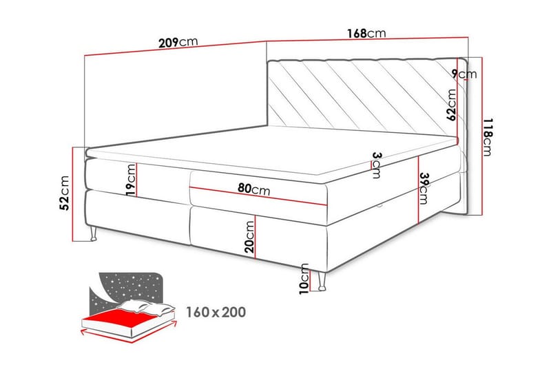 Derry Sängram 160x200 cm - Products - Möbler - Säng - Sängram & sängstomme