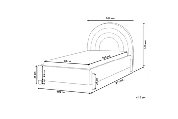 Diantha Sängram 90x200 cm - Rosa/Ljust trä - Products - Möbler - Säng - Sängram & sängstomme