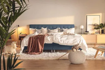Ella Familjesäng 240x210  cm - (+Fler val) Mörkblå - Products - Möbler - Säng - Kontinentalsäng
