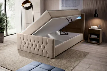 Franco Sängpaket med förvaring 120x200 LED-belysning - 120x200 Beige (+Fler val) - Products - Möbler - Säng - Säng med förvaring