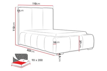 Gioia Sängram med Förvaring 90x200 cm - Grå - Products - Möbler - Säng - Sängram & sängstomme