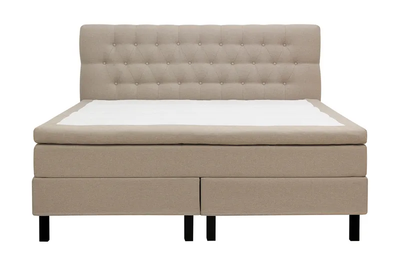 Hilton Komplett Sängpaket 160x200 cm Kontinentalsäng med diamant sänggavel, Beige