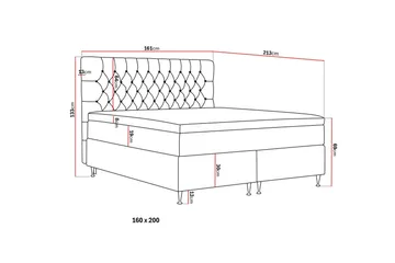 Hilton Lyx Kontinentalsäng 160x200 cm - Olivgrön - Products - Möbler - Säng - Kontinentalsäng