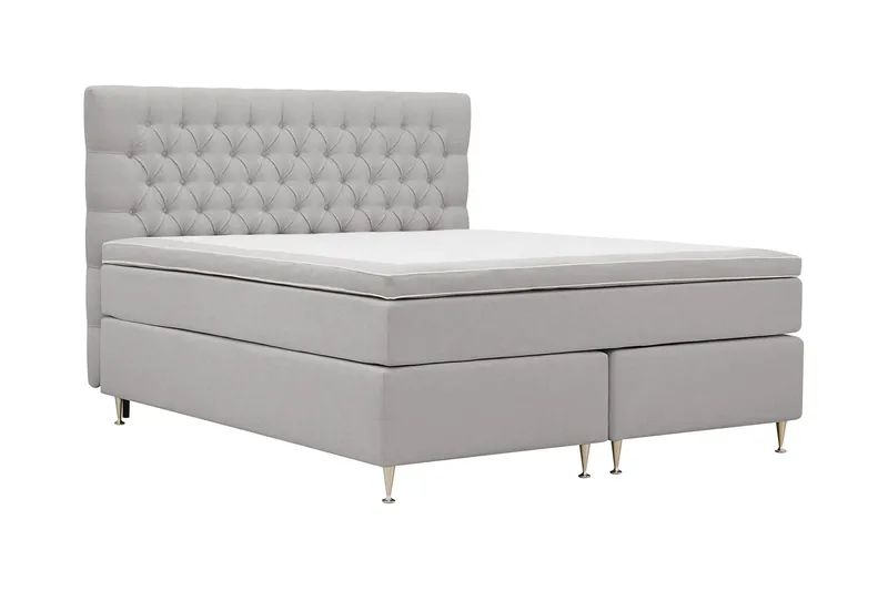 HVILA Lyx Komplett Sängpaket 180x200 cm Kontinentalsäng med knappad sänggavel - Grå - Products - Möbler - Säng - Kontinentalsäng