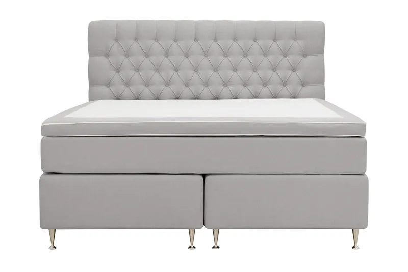 HVILA Lyx Komplett Sängpaket 180x200 cm Kontinentalsäng med knappad sänggavel, Grå