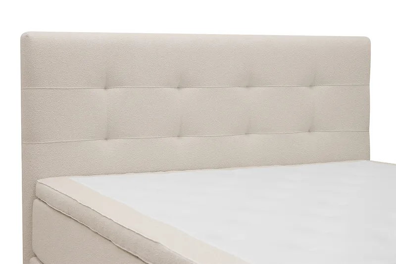 HVILA Premium Komplett Sängpaket 160x200 cm Kontinentalsäng med Sänggavel - Ljusbeige Bouclé - Products - Möbler - Säng - Kontinentalsäng