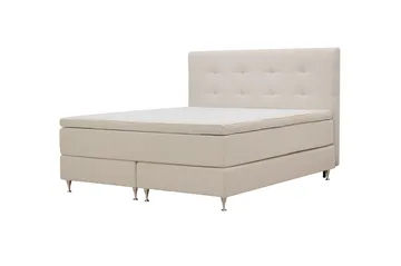 HVILA Premium Komplett Sängpaket 160x200 cm Kontinentalsäng med Sänggavel - Ljusbeige Bouclé - Products - Möbler - Säng - Kontinentalsäng