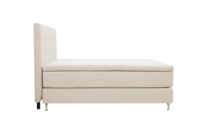 HVILA Premium Komplett Sängpaket 180x200 cm Kontinentalsäng med Sänggavel - Ljusbeige Tyg - Products - Möbler - Säng - Kontinentalsäng