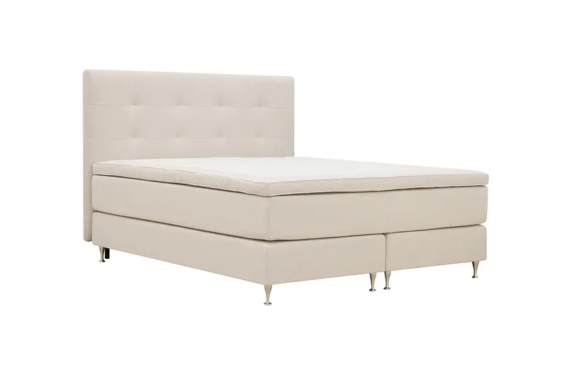 HVILA Premium Komplett Sängpaket 180x200 cm Kontinentalsäng med Sänggavel - Ljusbeige Tyg - Products - Möbler - Säng - Kontinentalsäng
