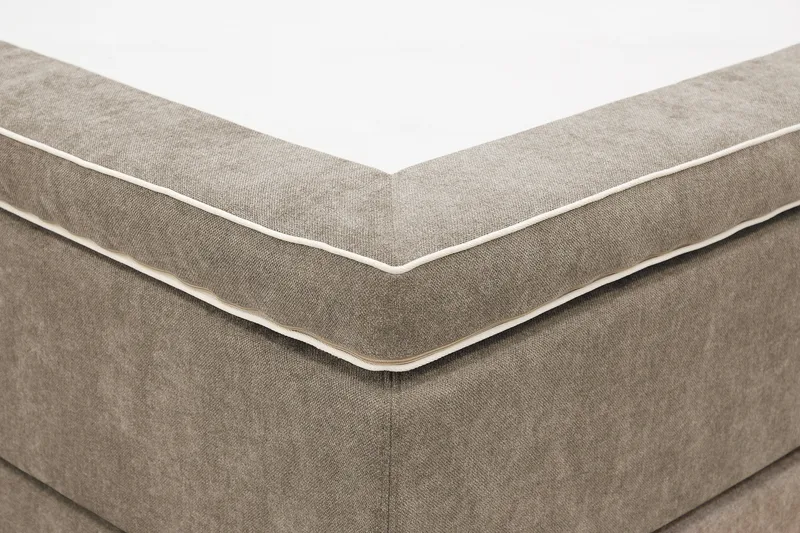 HVILA Premium Komplett Sängpaket 160x200 cm Kontinentalsäng med Sänggavel - Ljusbrun Tyg - Products - Möbler - Säng - Kontinentalsäng