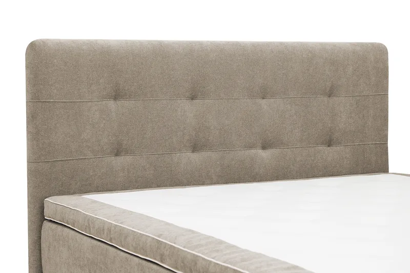 HVILA Premium Komplett Sängpaket 160x200 cm Kontinentalsäng med Sänggavel - Ljusbrun Tyg - Products - Möbler - Säng - Kontinentalsäng