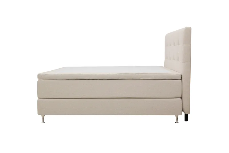 HVILA Premium Komplett Sängpaket 160x200 cm Kontinentalsäng med Sänggavel - Ljusbeige Bouclé - Products - Möbler - Säng - Kontinentalsäng