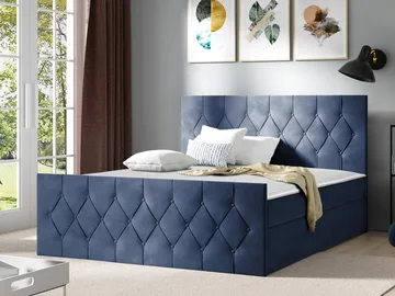 Jitendra Sängpaket Kontinentalsäng 120x200 cm med Förvaring - Blå - Products - Möbler - Säng - Komplett sängpaket
