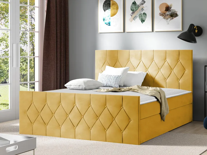 Jitendra Sängpaket Kontinentalsäng 180x200 cm med Förvaring - Gul - Products - Möbler - Säng - Komplett sängpaket