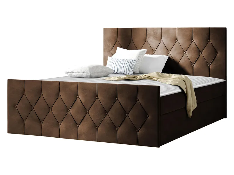 Jitendra Sängpaket Kontinentalsäng 200x200 cm med Förvaring, Brun