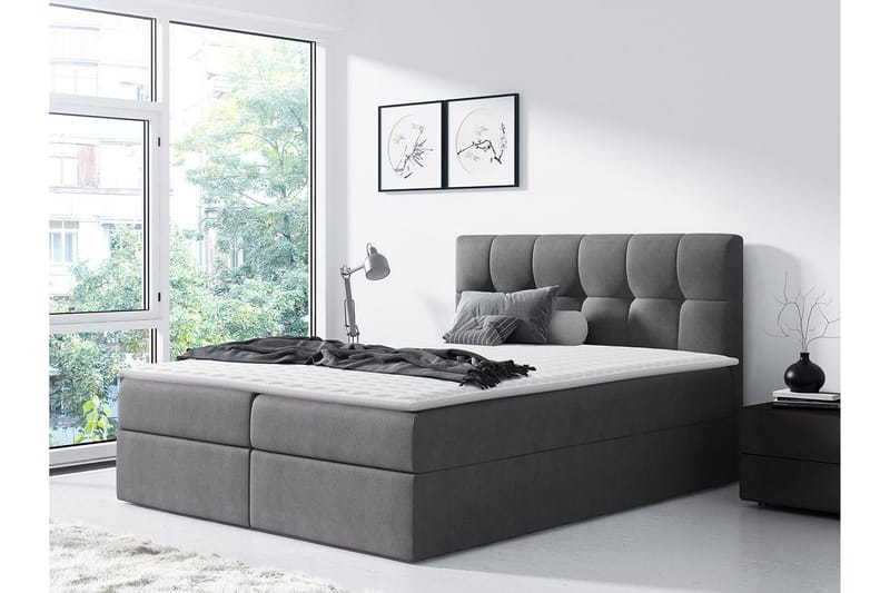 Kramvik Kontinentalsäng 120x200 - Grå - Products - Möbler - Säng - Säng med förvaring