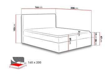 Laargard / Cosmo Sängpaket Kontinentalsäng 160x200 cm - Röd - Products - Möbler - Säng - Komplett sängpaket