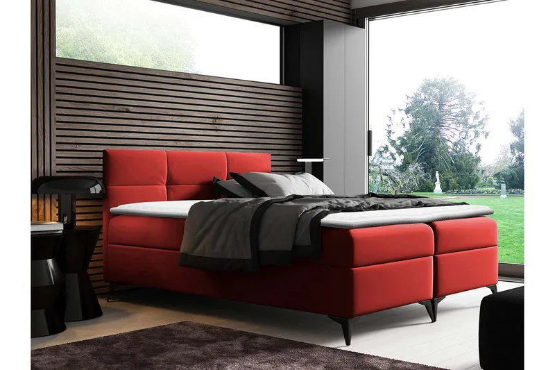 Leckersbo Sängpaket Kontinentalsäng 200x200 cm - Röd - Products - Möbler - Säng - Komplett sängpaket