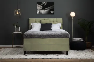 Lucky Komplett Sängpaket 120x200 Memory Diamant Sänggavel - Grön - Products - Möbler - Säng - Enkelsäng