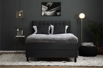 Lucky Komplett Sängpaket 120x200 Memory Diamant Sänggavel - Svart/Grå - Products - Möbler - Säng - Enkelsäng